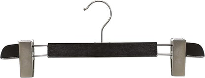 NAHANCO Executive Collection, Wooden Pant Hangers, 14" Black (Pack of 25)