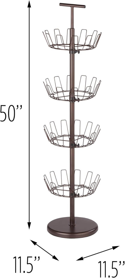 Honey-Can-Do SHO-02221 Shoe Tree with Spinning Handle, Bronze, 4-Tier, 30 lbs