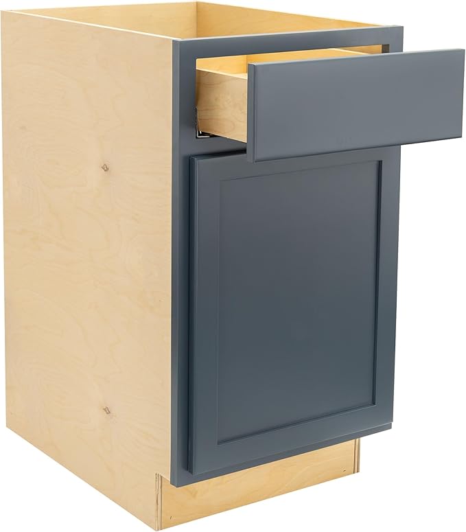 Quicklock RTA (Ready-to-Assemble) | Base Kitchen Cabinets - Shaker Style | Made in America (Needlepoint Navy, 21" Wx34.5 Hx24 D Base)
