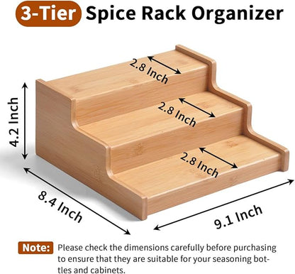 JinDoWin 2 Pack Cabinet Spice Rack Organizer - Enhanced Cabinet Spice Organizer, Practical Spice Rack Organizer for Cabinet and Efficient Cabinet Spice Organizer (2, 9 Inch)