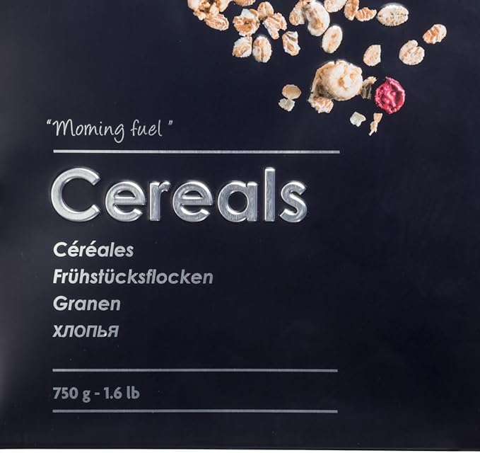 Paris Prix 'Relief II' Cereal Box - Black, Minimalist Style, 18 x 10 x 24.5 cm