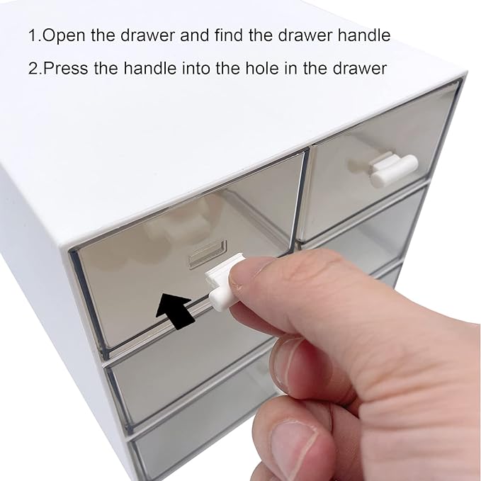 Marknor Makeup Organizer, Desk Organizer with 4 Drawers, Sundries Storage，Vanity Organizer, Cosmetic Storage Organizer, Desk Storage Box, Bathroom Counter or Dresser, White QBH-4CT-1