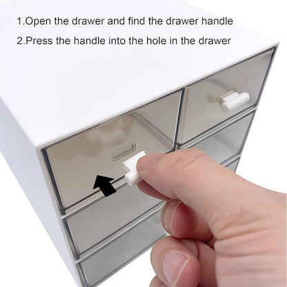 Marknor Makeup Organizer, Desk Organizer with 4 Drawers, Sundries Storage，Vanity Organizer, Cosmetic Storage Organizer, Desk Storage Box, Bathroom Counter or Dresser, White QBH-4CT-1