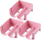 3pcs Stackable Beer and Beverage Organizer Rack Multi-function Plastic Drink Storage for Refrigerator Easy- Can Holder Space-saving Kitchen Rack Pink