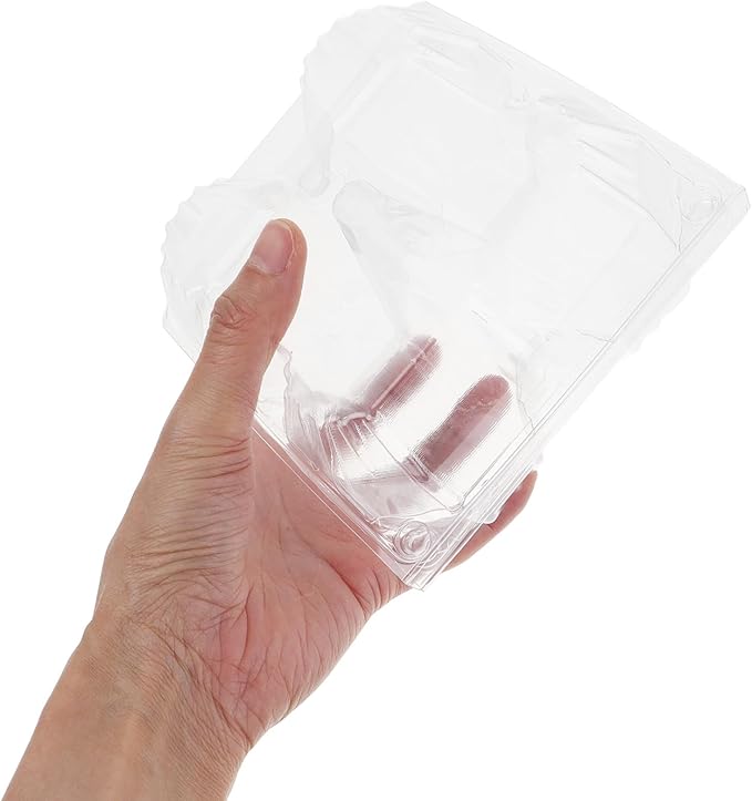 DOITOOL Clear Plastic Goose Egg Packaging Box 2-Slot Egg Holder for Jumbo Eggs Food Storage Container 5.7 X 5.7 X 3.74 Inches Portable Carton Organizer