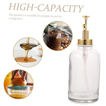 Didiseaon Glass Lotion Bottle Pump Syrup Dispenser for Bar Maple Syrup Soap Sugar Honey