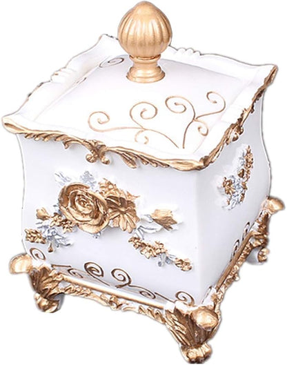 White Qtip and Cotton Ball Swab Holder Dispenser Container Organizer Makeup Pads Canister for Bathroom Kitchen