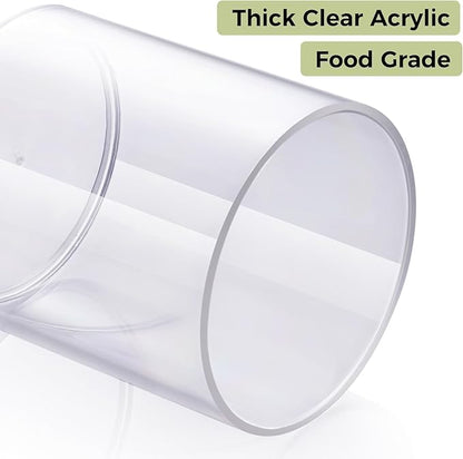 4 Pack Acrylic Qtip Holder Dispenser for Cotton Swabs, Balls, Pads, Floss Picks- Small Clear Acrylic Canister Apothecary Jar Set, Bathroom Essentials Accessories Decor, Vanity Makeup Storage Organizer