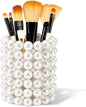 Domensi Pearl Makeup Brush Holder Clear Pencil Pen Holder Makeup Brush Storage Container Cup for Table, Dresser, Bathroom, Bedroom Organization