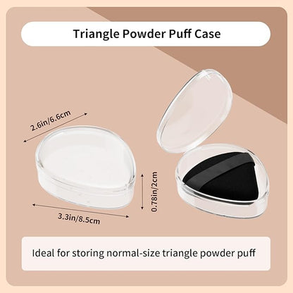5 Pack Triangle Powder Puff Holders – Multifunctional Cosmetic Storage Case for Makeup Puffs, Beauty Blenders – No Sponge Included
