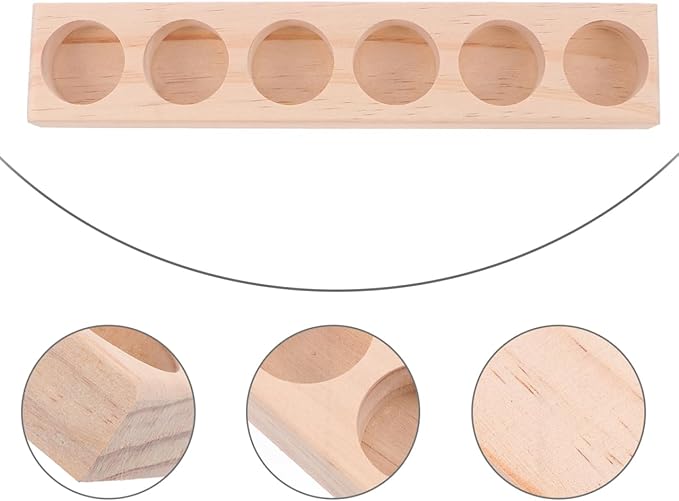 EXCEART Essential Oil Display Stand 6 Slots Organizer Rack Wooden Shelf Compact Storage Holder for Essential Oil Bottles Perfume Nail Polish Desktop