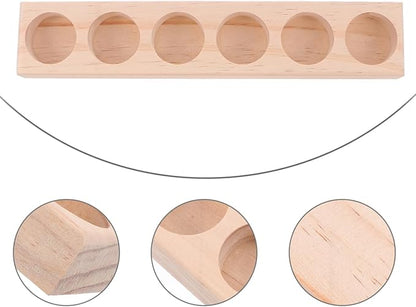 EXCEART Essential Oil Display Stand 6 Slots Organizer Rack Wooden Shelf Compact Storage Holder for Essential Oil Bottles Perfume Nail Polish Desktop