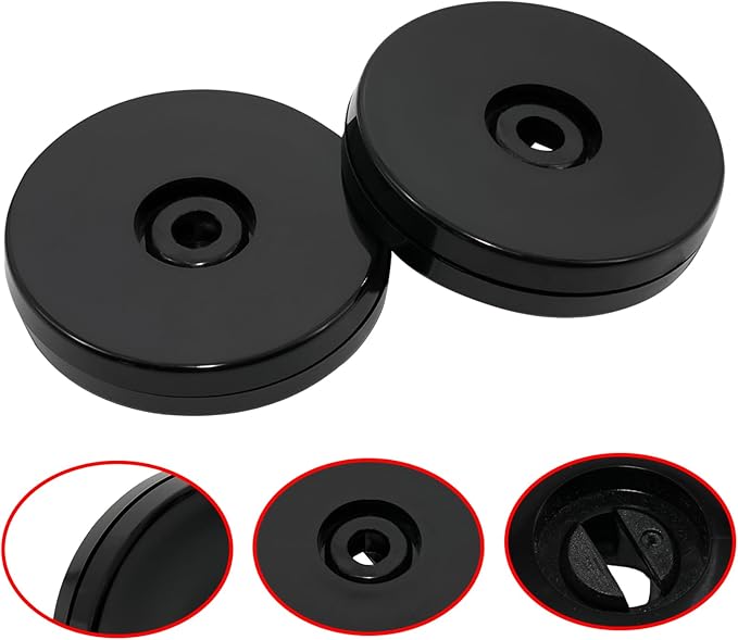 4 Pcs Black 2.5 inch Acrylic Lazy Susan Rotating Turntable Organizer Bearings - Round Swivel Plate for Spice Rack, Table, Cake, Kitchen Pantry