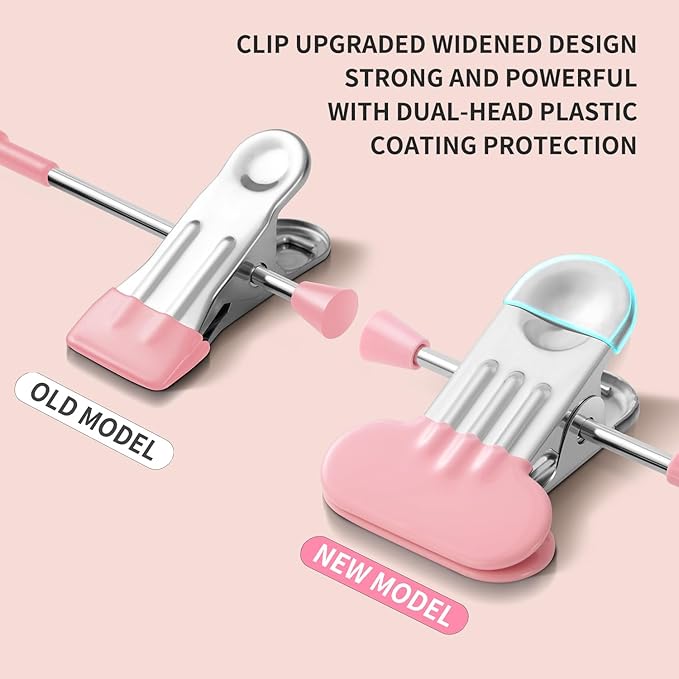 Clothes Pants Hangers with Wide Clips 10 Pack,Non-Slip Adjustable Skirt Hanger for Women,Space-Saving Heavy Duty Men Hangers for Pants,Trousers,Jeans,Shorts 12Inch Pink