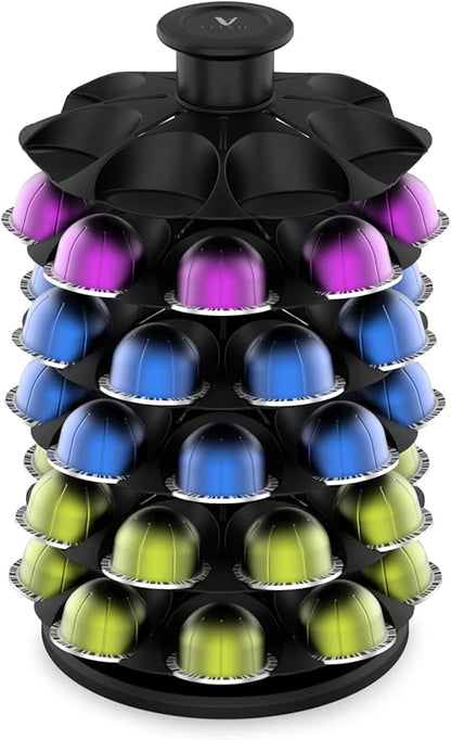 EVERIE Coffee Pod Organizer Holder Carousel Compatible with Nespresso Vertuoline Capsules, Holds 48 Pods, NRS02