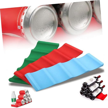 IMIKEYA Novelty Silicone Beer Bottle Mat Organizer Stacking Beverage Rack for Fridge Bar Picnic Easy to Clean Lightweight and Red Beer Holder for Cans and Bottles