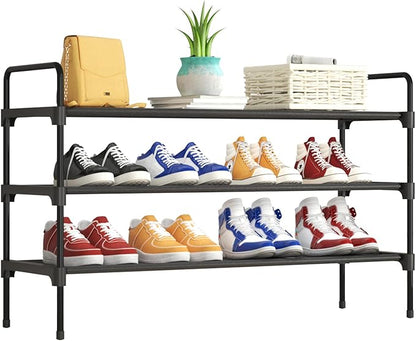 Kitsure Shoe Rack for Closet, Sturdy and Long-Lasting Shoe Shelf, Shoe Rack for Entryway, Personalized DIY Shoe Organizer, Shoe Rack Organizer for Space-Saving, 36.2" x 11.8" x 23.6", Black