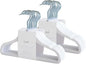 3 Sprouts Velvet Baby Hangers - Non-Slip Hangers for Infant and Toddler Clothes - Slim Space-Saving Design with Nordic Colors for Nursery - 30 Pack - White
