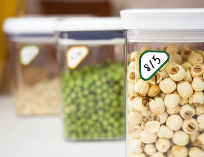 Removable Expiration Date Labels for Food Containers, Waterproof Food Storage Labels for Deli Containers, Best By Pantry Label, Freezer Refrigerator Label, Write On Kitchen Organization Label