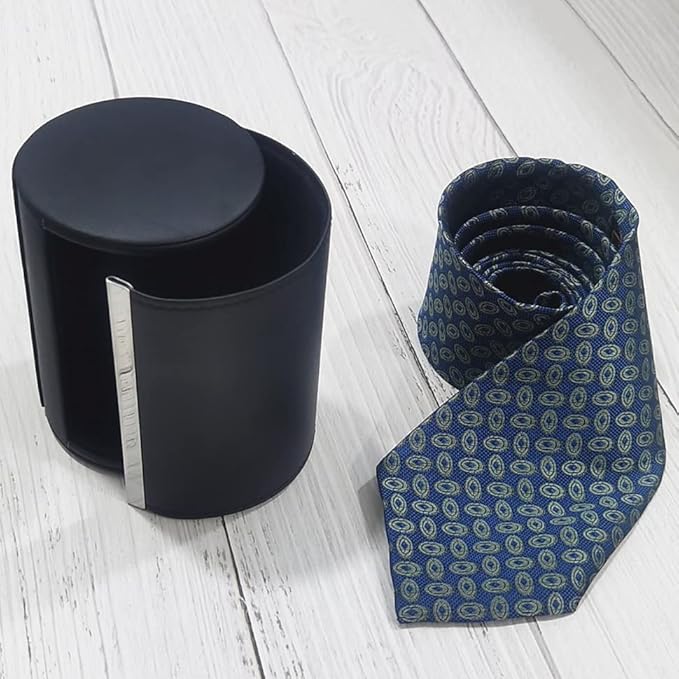 YY YEARCHY Men's Necktie Travel Case, Tie Anti-Wrinkle Organizer Box - Formal Cylinder Shape (Black)