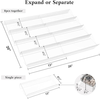 Mulush Acrylic Spice Rack Tray - Spice Drawer Organizer for Kitchen Cabinets Storage and Organization (Jars Not Included)