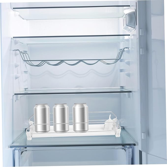 Ciieeo Soda Can Dispenser for Refrigerator Automatic Beverage Organizer Sliding Rails High Storage Capacity and Construction Touchless Cold Drink Propeller Rack for Home and Supermarket