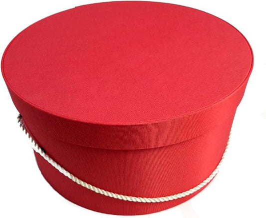 Sarah's Hat Boxes Classic Coral Hat Box – 14.75" x 7.5" (Dia. x Ht.) Handmade in USA – Odorless Non-Toxic Adhesive, Cording Handle – Premium Storage for Hats & Accessories