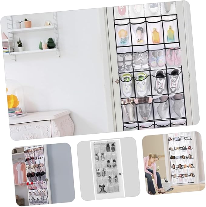 VALICLUD 1set Multi-Tier Hanging Organizer Bag for Shoes and Accessories Space-Saving Door Back Storage Mesh Pouches for Home Office and School Use