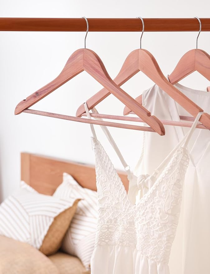 StorageWorks Cedar Wood Clothes Hanger 10 Pack, Wooden Coat Hangers for Shirts, Jackets, Pants, Suits, Sweaters
