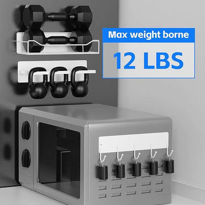 Magnetic Spice Rack for Refrigerator, 5 Pack Magnetic Fridge Organizer Shelves, Strong Magnetic Hold, No Drilling, Space Saving Storage Rack for Kitchen & Washing Machine Organizer (White)