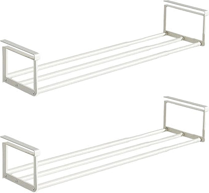 Expandable Shoe Rack Organizer - Adjustable Shoe Rack & Under Cabinet Shelf - for Shoe or Clothing Storage and Organization, Under Shelf Storage (White,2 Pcs)
