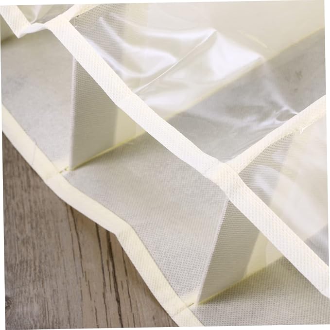 Levemolo Shoe Organizer Closet 26 Divided Pockets over Door Hanger Storage Rack Space Saving Beige