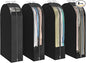 Black Garment Bags for Hanging Clothes 4 Packs, 10“ Gusseted and 43" Clothes Protectors for Hanging Clothes for Closet, Shirts, Coats, Dresses
