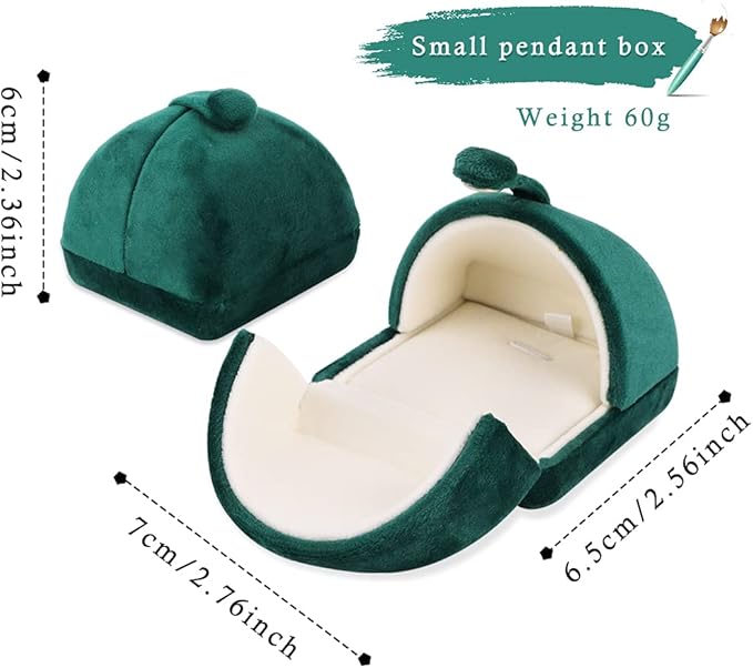 Velvet Jewelry Box Pedant Boxes Necklace Organizers Jewelry Case for Birthday Engagement Wedding Anniversary (Small Pendant Box)