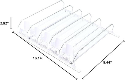 Drink Organizer for Fridge,Adjustable Push Rod Slide Rail Beverage Can Dispenser,Self Pushing Soda Dispenser for Refrigerator, Automatic Drink Dispensers for Beer Drinks 38cm