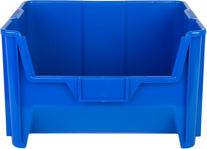 Hudson Exchange 20" x 15" x 12.5" (3 Pack) Plastic Giant Stackable Hopper Bin Container, Blue
