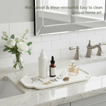 Marmor Marble Perfume Tray Bathroom Tray for Decorative,Candles,Jewelry Stone Vanity Tray,Kitchen Counter Decor and Home Decorative Tray(Calacatta Marble) Jewelry Tray Unique Festival Gifts