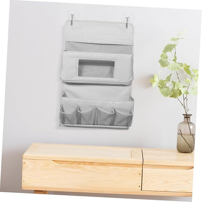 Door Organizer Behind Door Storage Bag Hanging Pouch for Home Wall Storage Bag Gray Layers