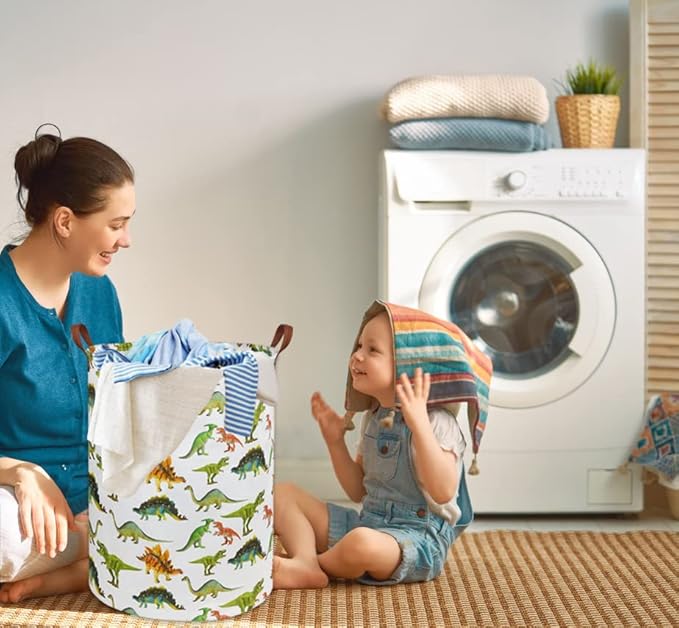 Dinosaur Kids Laundry Hamper Baby Laundry Basket Cute Kids Hamper Toy Storage Bin Boys Hamper and Girls Dinosaur Room Decor(Toy Dinosaur)