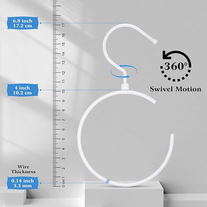 Yaocom 4 Pack Belt Hangers for Closet Rotatable Belt Ring Hook Tie Rack Holders Closet Hanger Organizer for Ties Scarves Baseball Cap Wardrobe Accessory Storage(White)