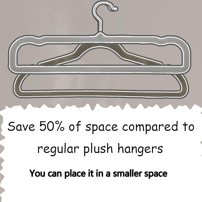 Velvet Pant Hangers, 20pcs Heavy Duty Flocked Trouser Hangers with Non-Slip Bar, 35cm(L) Adult Clothes Hanger with Swivel Hook, Slim Felt Jean Hangers for Shorts, Dress, Scraf, Bar (Grey-Silver)