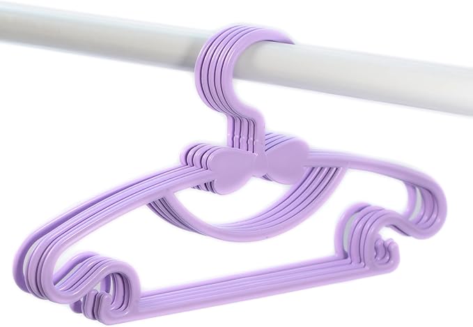 YYaaloa 60pcs Kids Clothes Hangers - Baby & Toddler Plastic Hangers (Purple, Very Durable)