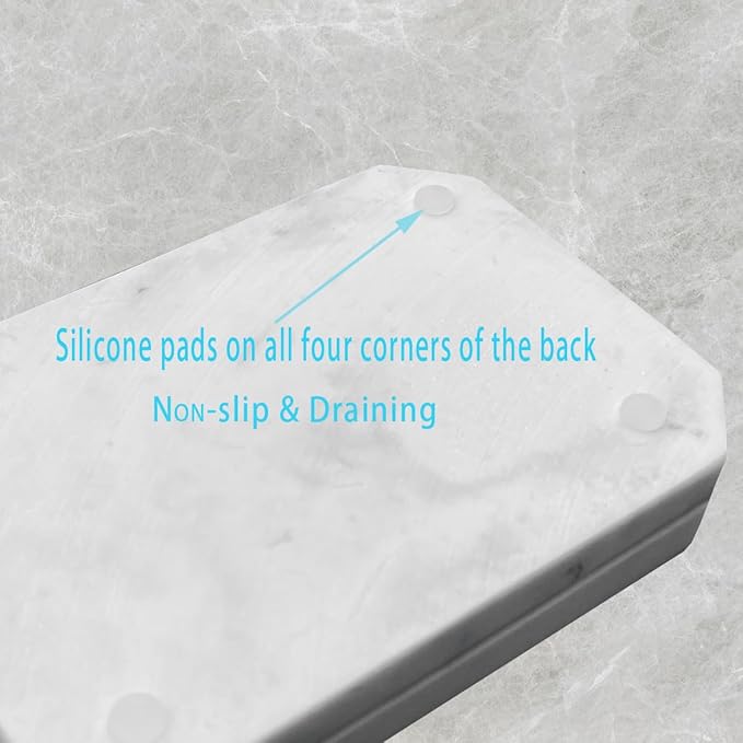 Resin Marble-Like Texture Soap Dish Drainable Soap Holder,Double Layer Draining Soap Dish.