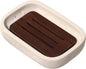 Soap Dish, Resin Wooden Double-Layer Drainage Bathroom Soap Dish, Suitable for Showers, Bathroom Sinks, and Kitchen Countertops (Yellow)
