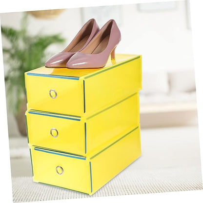 5pcs Shoe Storage Boxes Pull-out Drawer Stackable Women Shoes Organizer