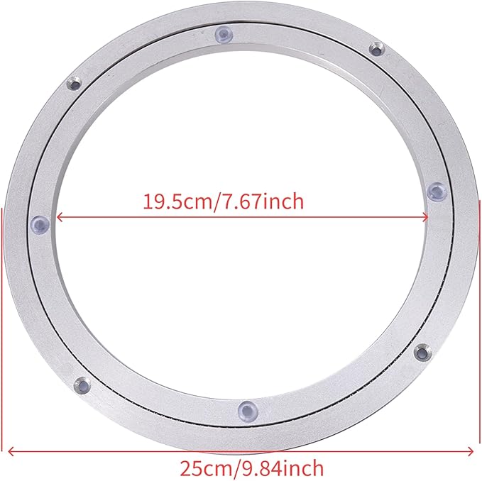Lazy Susan Bearing, Lazy Susan Hardware Turntable Bearing Lazy Susan Parts Heavy Duty Aluminium Alloy Rotating Bearing Plate Turntable Round Dining Table (10 inches*H8.5MM)