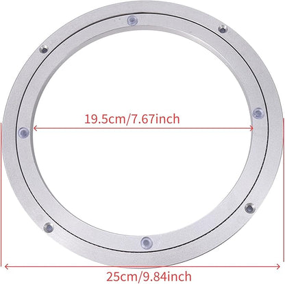 Lazy Susan Bearing, Lazy Susan Hardware Turntable Bearing Lazy Susan Parts Heavy Duty Aluminium Alloy Rotating Bearing Plate Turntable Round Dining Table (10 inches*H8.5MM)