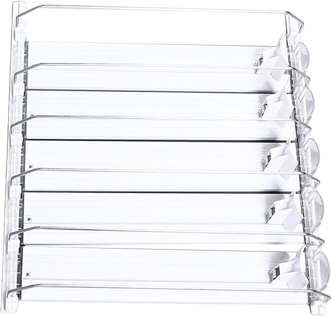 Drink Soda Can Dispenser For Refrigerator, Spring Loaded Fridge Drink, Width Push Rod Slide Rail Soda Can 38cm(White)