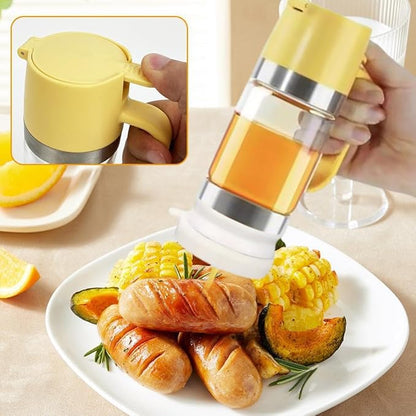Honey Dispenser No Drip with Base, 12Oz Glass Honey Container with One-Press Mess-Free Pouring, Multi-Purpose Syrup Dispenser for Pancakes, Coffee, Tea, Salad & Simple Syrup