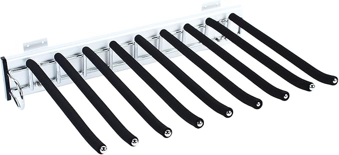 Heavy Duty Pull Out Sliding Trousers Pants Hanger 9 Scarf Tie Rack Closet Wardrobe Extendable Trousers Rack Jeans Rack Organizer